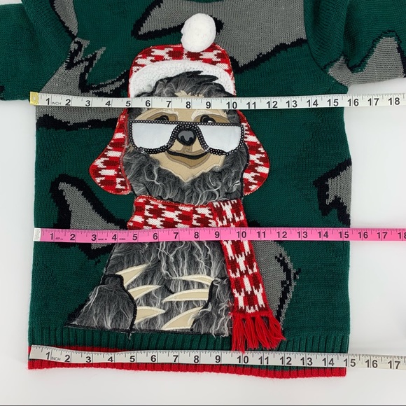 33 Degrees Ski Sloth Ugly Christmas Sweater, (7/8) - Picture 10 of 14